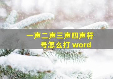 一声二声三声四声符号怎么打 word